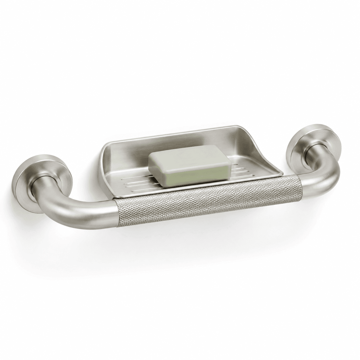 Wall-Mount Soap Shelf & Grip Bar